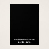 Eenvoudige minimale zwarte oorbel houder display K Visitekaartje (Achterkant)