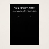 Eenvoudige minimale zwarte oorbel houder display K Visitekaartje (Voorkant)