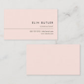 Eenvoudige, minimale, zwarte roze visitekaartje (Voorkant / Achterkant)