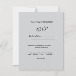 Eenvoudige minimale zwarte W Voeg jouw naam tekst  RSVP Kaartje