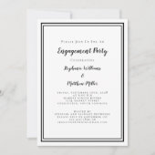 Eenvoudige Minimale Zwarte & Witte Engagement Part Kaart (Voorkant)