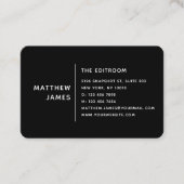 Eenvoudige, minimale zwarte witte QR Code Business Visitekaartje (Voorkant)