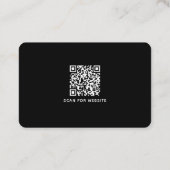 Eenvoudige, minimale zwarte witte QR Code Business Visitekaartje (Achterkant)