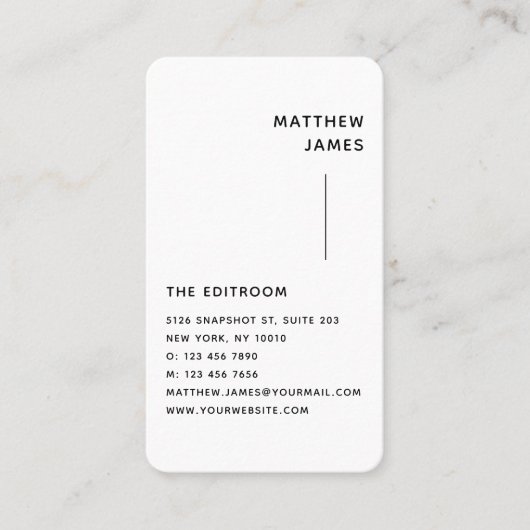 Eenvoudige, minimale zwarte witte QR-code Visitekaartje (Voorkant)