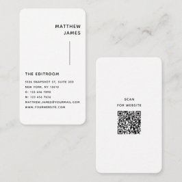 Eenvoudige, minimale zwarte witte QR-code Visitekaartje