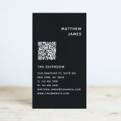 Eenvoudige, minimale zwarte witte QR-code Visitekaartje
