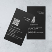Eenvoudige, minimale zwarte witte QR-code Visitekaartje