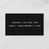 Eenvoudige minimale zwarte & witte standaard van D Visitekaartje (Achterkant)