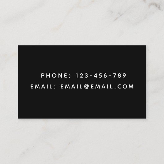 Eenvoudige minimale zwarte & witte standaard van D Visitekaartje (Achterkant)