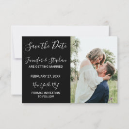Eenvoudige minimale zwarte witte Typografie Save The Date