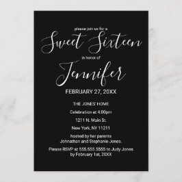 Eenvoudige minimale zwarte witte Typografie Sweet  Kaart