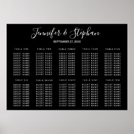 Eenvoudige minimale zwarte witte-zittingskaart poster