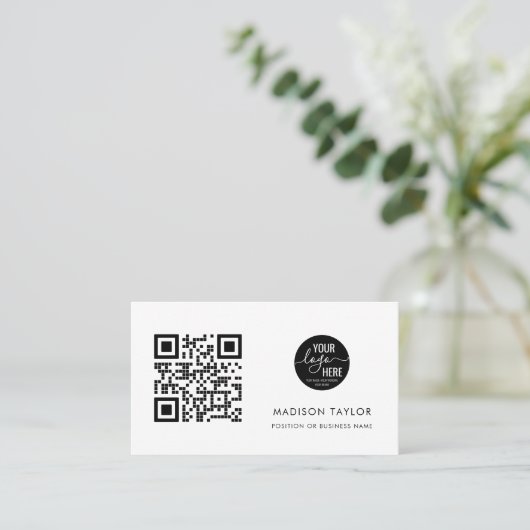 Eenvoudige minimalisatie van de QR-code van de Cus Visitekaartje (Staand voorkant)