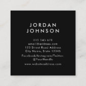 Eenvoudige minimalisator Voeg uw fotobewerkbare kl Vierkante Visitekaartje (Achterkant)