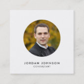 Eenvoudige minimalisator Voeg uw fotobewerkbare kl Vierkante Visitekaartje (Voorkant)