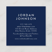 Eenvoudige minimalisator Voeg uw fotobewerkbare kl Vierkante Visitekaartje (Achterkant)