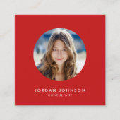 Eenvoudige minimalisator Voeg uw fotobewerkbare kl Vierkante Visitekaartje (Voorkant)