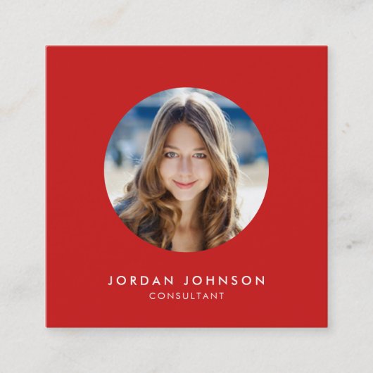 Eenvoudige minimalisator Voeg uw fotobewerkbare kl Vierkante Visitekaartje (Voorkant)