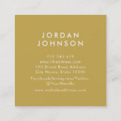 Eenvoudige minimalisator Voeg uw fotobewerkbare kl Vierkante Visitekaartje (Achterkant)