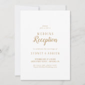 Eenvoudige minimalist|Alleen Gold Wedding Receptio Kaart (Voorkant)