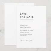 Eenvoudige minimalist Bewaar de datum Aankondiging (Voorkant / Achterkant)