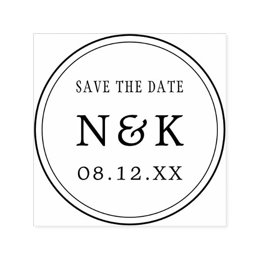 Eenvoudige minimalist Bewaar de datumaankondiging Zelfinktende Stempel (Design)