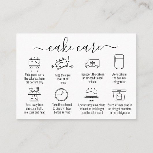 Eenvoudige minimalist dank u taart verzorging inst visitekaartje (Voorkant)