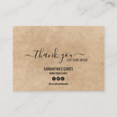 Eenvoudige minimalist dank u taart verzorging inst visitekaartje (Achterkant)