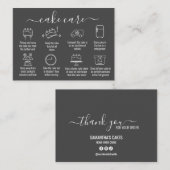 Eenvoudige minimalist dank u taart verzorging inst visitekaartje (Voorkant / Achterkant)