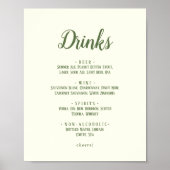 Eenvoudige minimalist|Dark Sage Bruiloft Drinken M Poster (Voorkant)