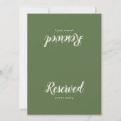 Eenvoudige minimalist|Dark Sage bruiloft gereserve (Voorkant)