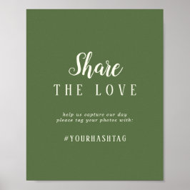 Eenvoudige minimalist|Dark Sage Deel het Liefdesbo Poster