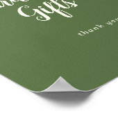 Eenvoudige minimalist|Dark Sage Kaarten en cadeaub Poster (Hoek)