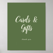 Eenvoudige minimalist|Dark Sage Kaarten en cadeaub Poster (Voorkant)
