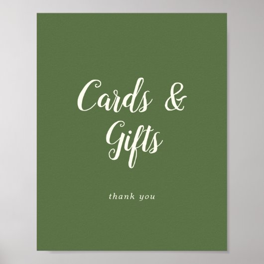 Eenvoudige minimalist|Dark Sage Kaarten en cadeaub Poster (Voorkant)