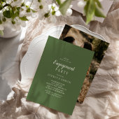 Eenvoudige minimalist|Dark Sage Photo Engagement P Kaart