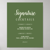 Eenvoudige minimalist|Dark Sage Signature cocktail Poster (Voorkant)