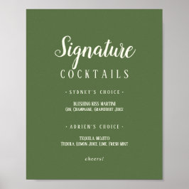 Eenvoudige minimalist|Dark Sage Signature cocktail Poster