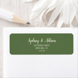 Eenvoudige minimalist|Dark Sage Uitnodigen retoura Etiket