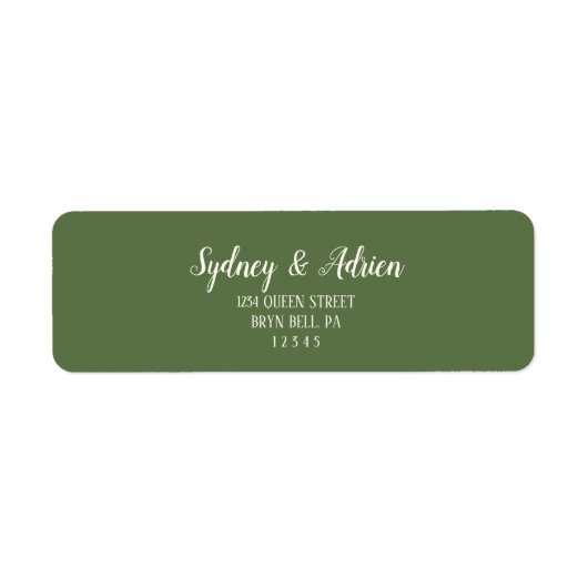 Eenvoudige minimalist|Dark Sage Uitnodigen retoura Etiket (Voorkant)