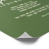 Eenvoudige minimalist|Dark Sage Unplugged Ceremony Poster (Hoek)