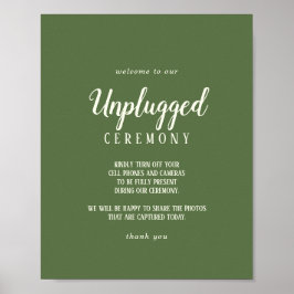 Eenvoudige minimalist|Dark Sage Unplugged Ceremony Poster