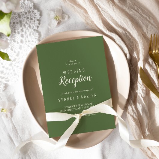 Eenvoudige minimalist|Donkere salie bruiloft allee Kaart