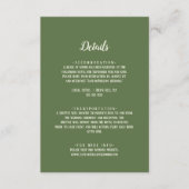 Eenvoudige minimalist|Donkere Wijze Bruiloft Detai Informatiekaartje (Voorkant)