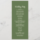 Eenvoudige minimalist|Donkere Wijze Bruiloft Programmakaart (Achterkant)