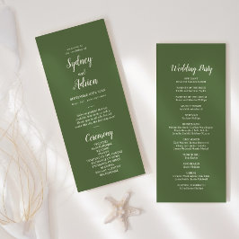 Eenvoudige minimalist|Donkere Wijze Bruiloft Programmakaart