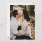 Eenvoudige minimalist|Donkere Wijze Foto Bruiloft  Kaart (Achterkant)