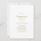 Eenvoudige minimalist|Gold Engagement Party uitnod Kaart (Voorkant)