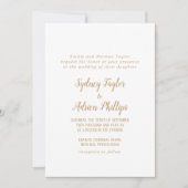 Eenvoudige minimalist|Gold formele bruiloft uitnod Kaart (Voorkant)
