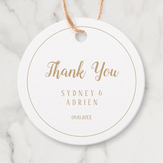 Eenvoudige minimalist|Gold Lijst bruiloft dank u Bedankjes Labels (Voorkant)